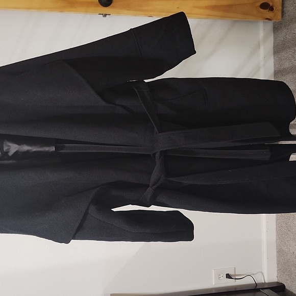 Lands End Women's 20W black wool blend long sleeve pea coat - Picture 6 of 7